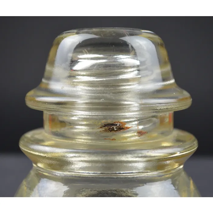 Vintage Hemingray No. 42 Clear Glass Insulator - 28-52 - 4" Tall