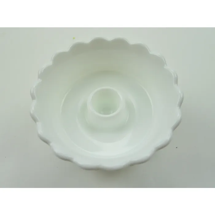 Fenton Art Glass Candle Bowl Candlestick Holder - Hobnail Milk Glass Pattern