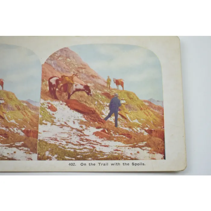 Antique Stereoview - No. 402 - On The Trail With The Spoils