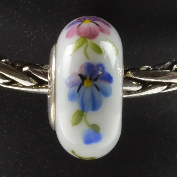 Fenton Art Glass Artisan Crafted Bead - Friend - Sterling Silver Lined