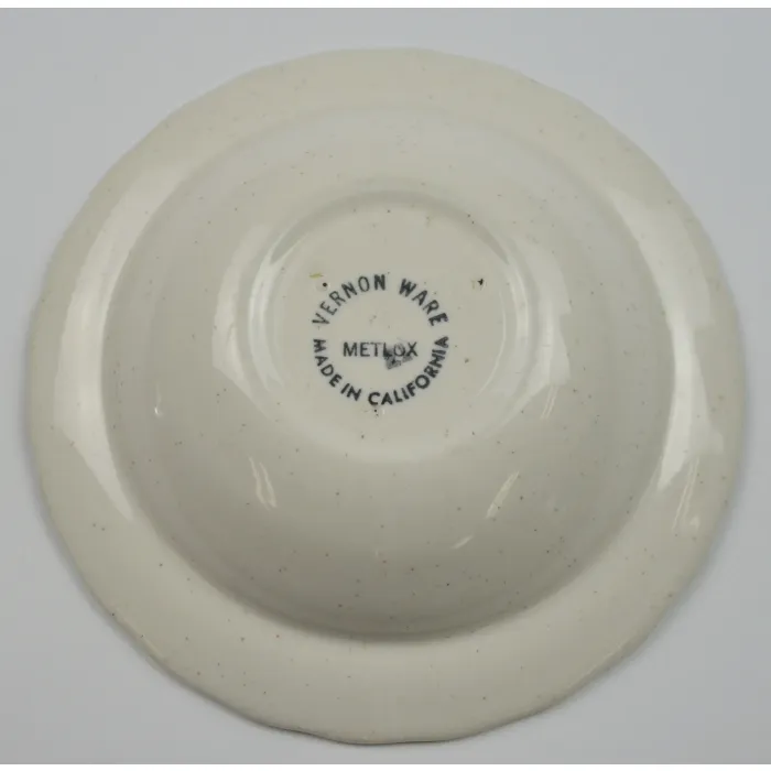 Metlox Vernon Ware - True Blue Pattern - Fruit / Dessert Bowl - Hand Painted
