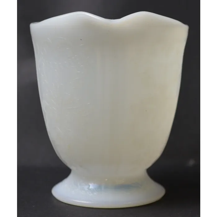 Vintage Opalescent Milk Glass Creamer - Victorian Pattern