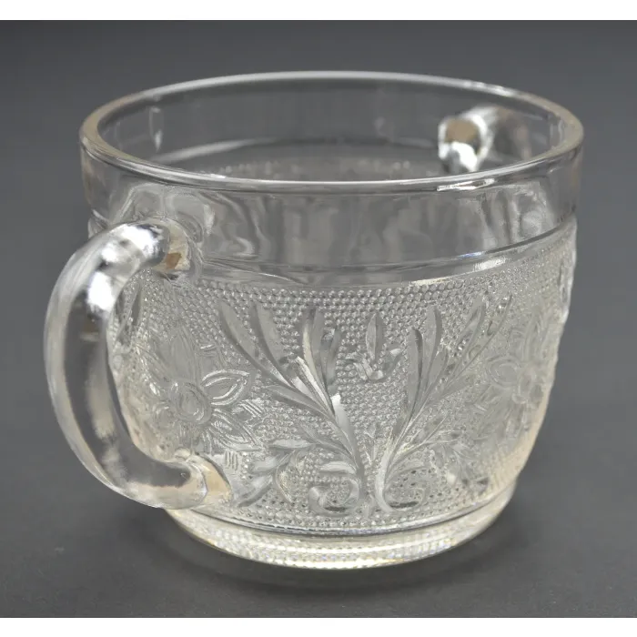 Anchor Hocking Glass - Sandwich Clear Pattern - Open Sugar - 3" Tall