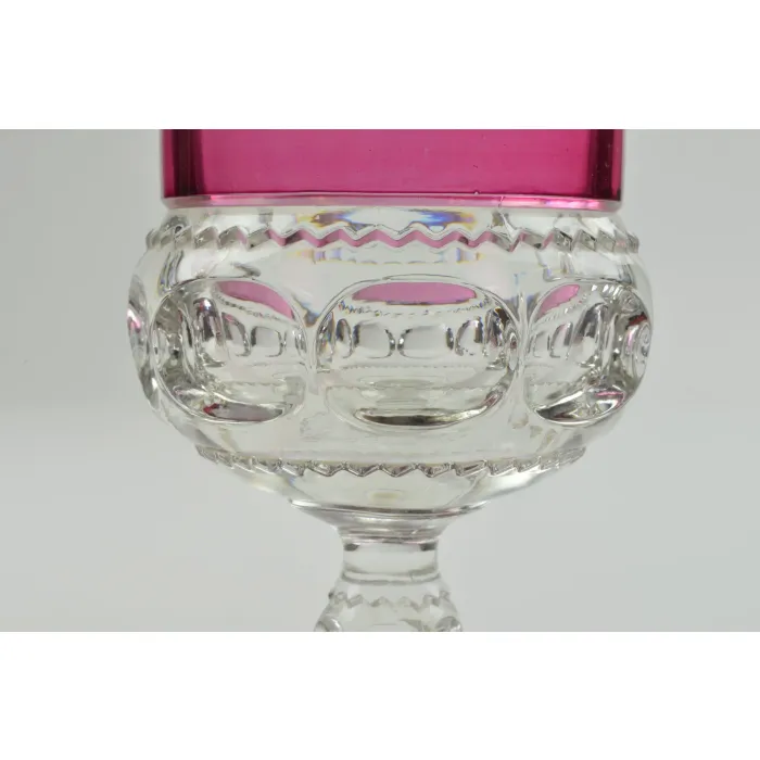 Tiffin / Franciscan - King's Crown Cranberry Flashed (Top Only) - Water Goblet