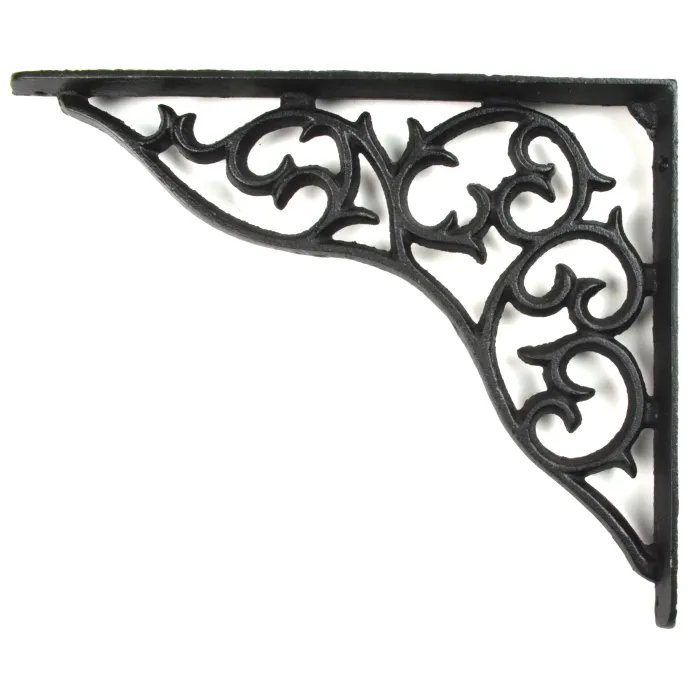 Wall Shelf Bracket - Ornate Pattern - Cast Iron - 10.25" Long