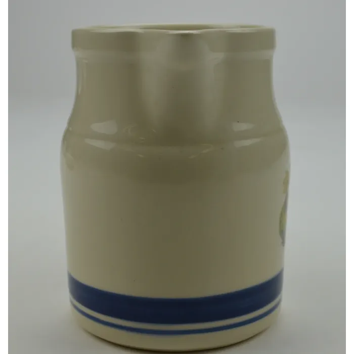 Friendship Pottery - Blue Stripe Pattern With Pear & Fig Motif - 28 Oz. Pitcher
