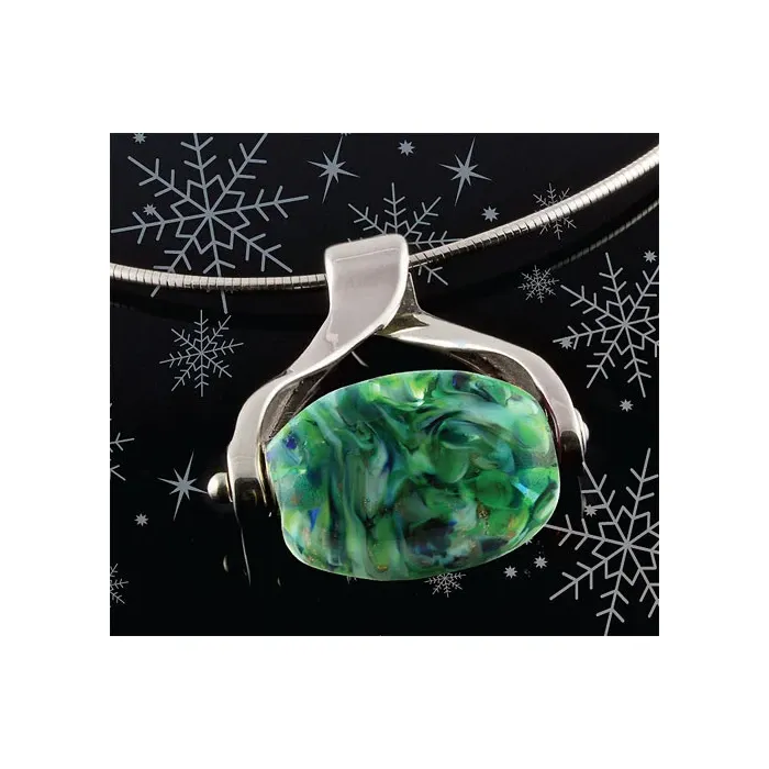 Fenton Art Glass - Sterling Silver Ribbon Pendant Horizontal Beadholder