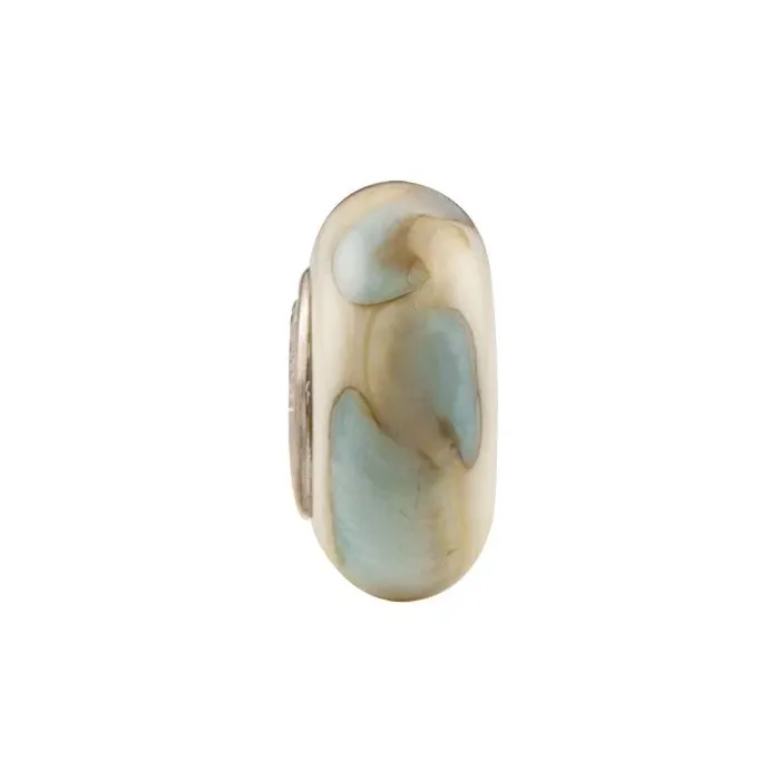 Fenton Art Glass Artisan Bead - Walk On The Beach - Sterling Silver Lined
