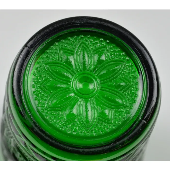 Anchor Hocking Glass - Sandwich Forest Green Pattern - 9 Oz. Tumbler - 4" Tall