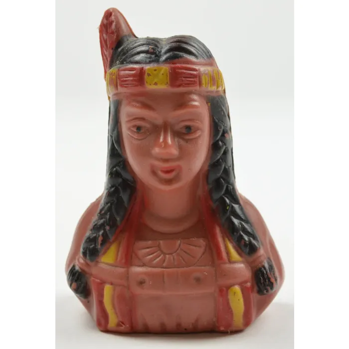Vintage Plastic Indian Chief And Princess Salt & Pepper Shakers