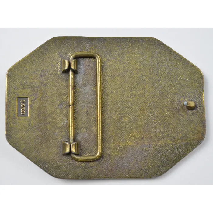 Avon Traveling Man Americana Train Brass Plated Belt Buckle