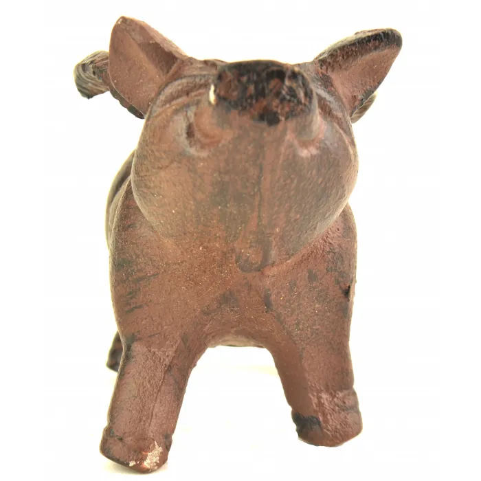 Decorative Metal Sculpture - Flying Pig With Wings - Rust Finish - 4.5" Tall
