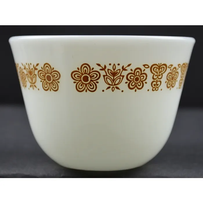 Corning - Pyrex - Butterfly Gold Pattern - Flat Cup (Closed Handle) - 2.625"