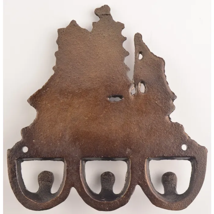 Cast Iron Wall Key Hook - Ship Design - 5.5" Wide