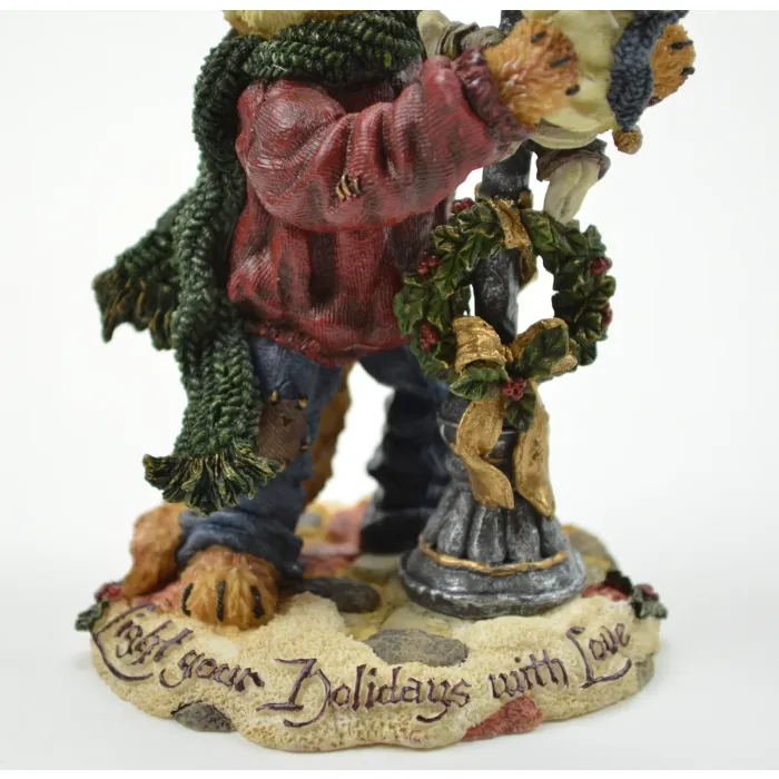 Boyds Bears Resin Cat Figurine - Mr. Fuzzywig And Sparky Holiday Glow
