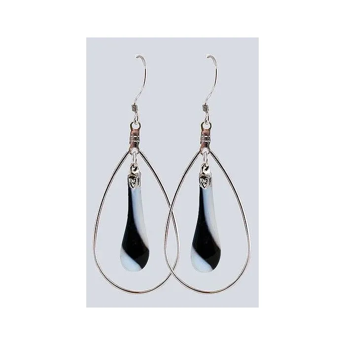 Fenton Art Glass - Hoop Style Teardrop Earrings - Spectators