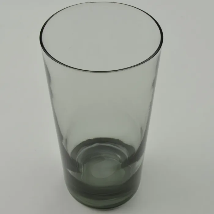 Flat Tumbler - Smoke Grey Glass - Weighted Bottom - 5.5" Tall