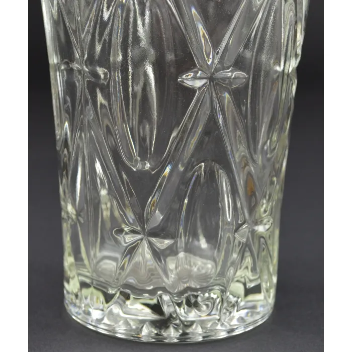 Clear Pressed Glass Flower Vase - 9.625" Tall