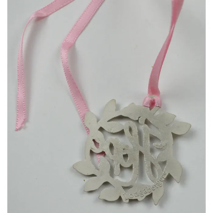 Longaberger Horizon Of Hope Tie-On - Metal With Pink Ribbon