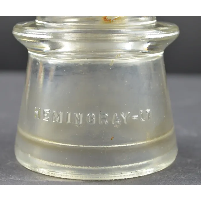 Vintage Hemingray No. 17 Clear Glass Insulator - 43-42 - 3.875" Tall