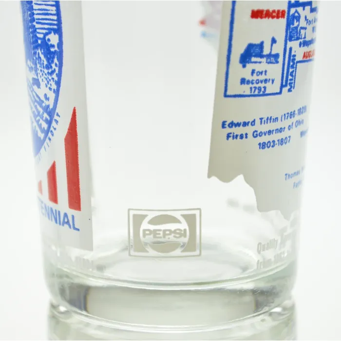 Pepsi Cola Ohio Bicentennial Glass - Fort Findlay  - 5" Tall