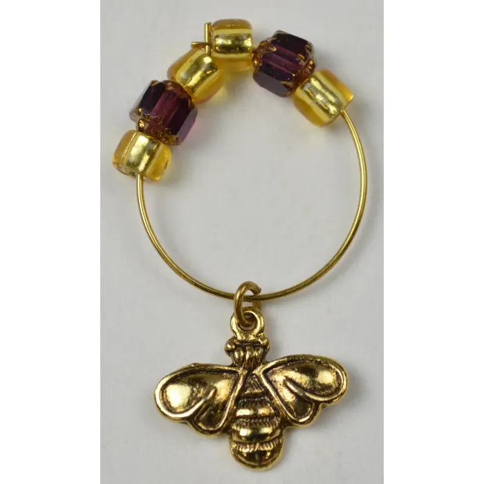 Gold Toned Bee Charm - Basket Accessory Jewelry