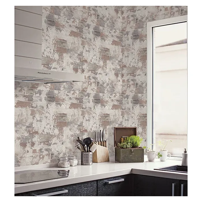 Brick Wallpaper Grey, Beige, Clay Norwall Wallcovering G67989