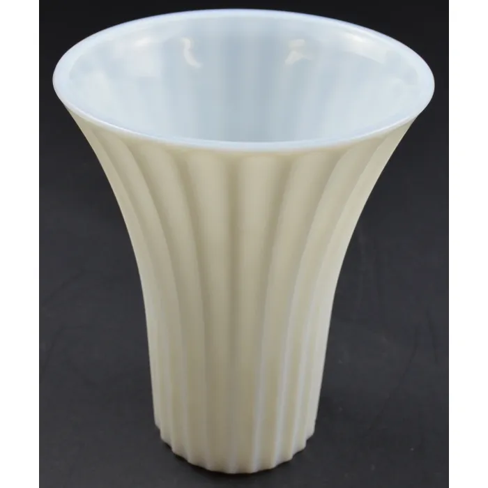 Vintage Flared Milk Glass Flued Flower Vase - 7.25" Tall