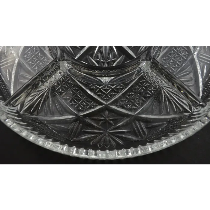 Clear Pressed Glass 5 Part Relsih Dish - 9.375" Wide