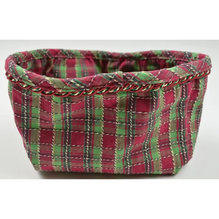 Longaberger Small Recipe Basket Liner - Holiday Plaid