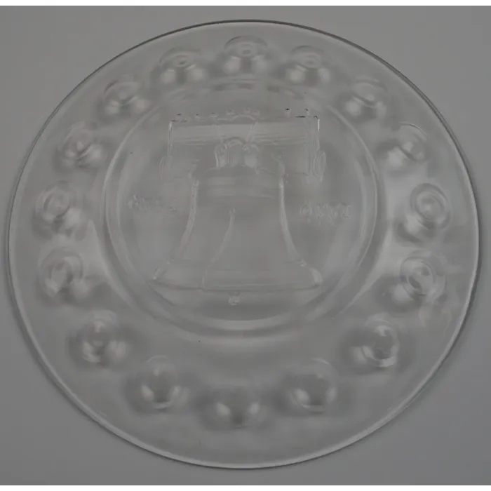 Clear Glass Bicentennial Plate - Liberty Bell - 1776 - 1976 - 8" Round