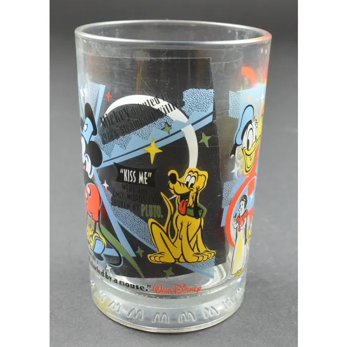 McDonalds Glass - 100th Year Of Walt Disney - "Mickey At The Wheel"