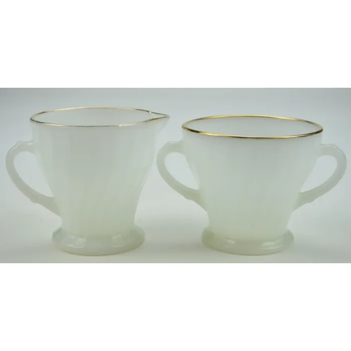 Vintage Fire King Cream #14 & Sugar # 13  Set - Collectible 1960's