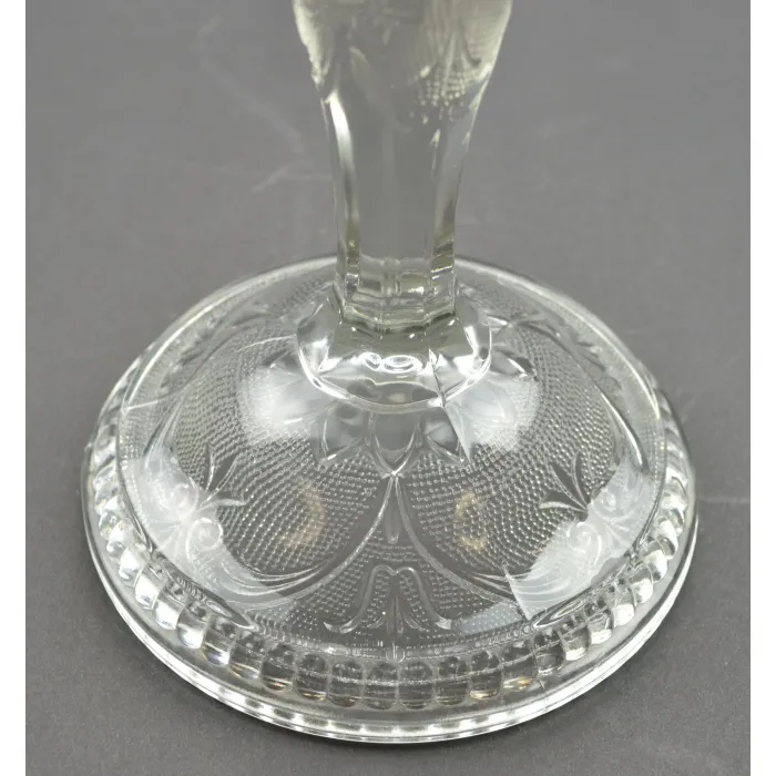 Indiana Glass - Sandwich Clear Pattern - Single Light Candlestick Holder - 8.25"