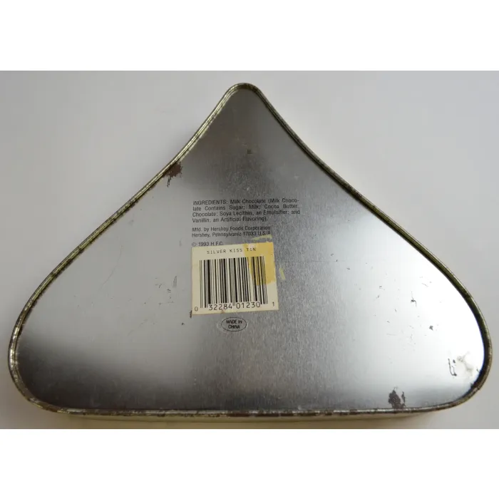 Hershey's Chocolate 1993 Silver Kiss Tin - 8.75" Wide