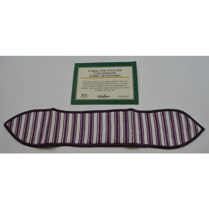 Longaberger Purple Ticking Small Handle Tie