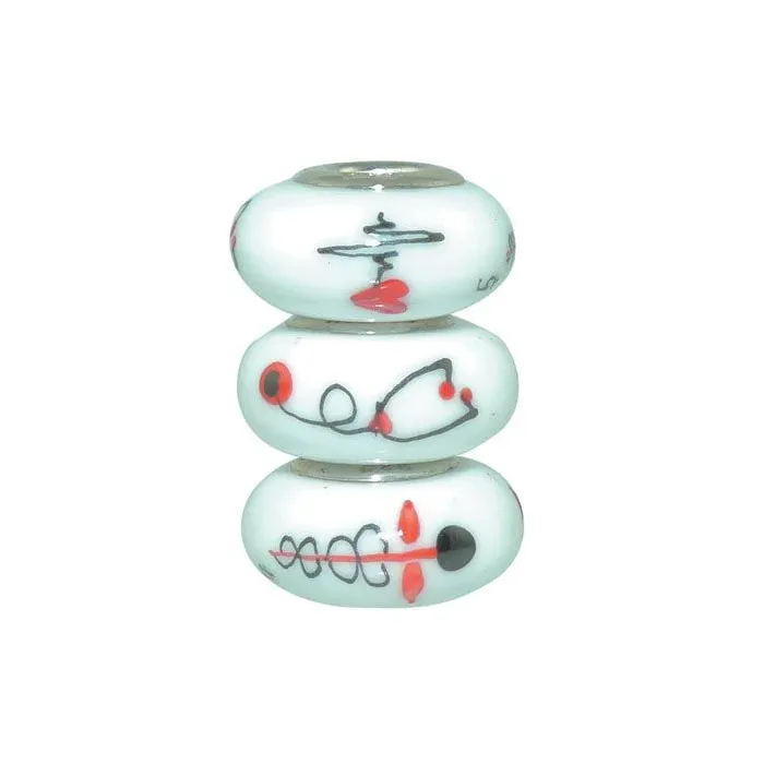 Fenton Art Glass Artisan Bead - RX Of Care - Sterling Silver Lined