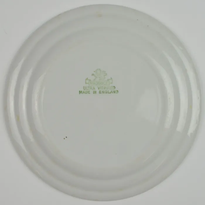 John Maddock & Sons - Bread & Butter Plate - Burgundy Floral Pattern