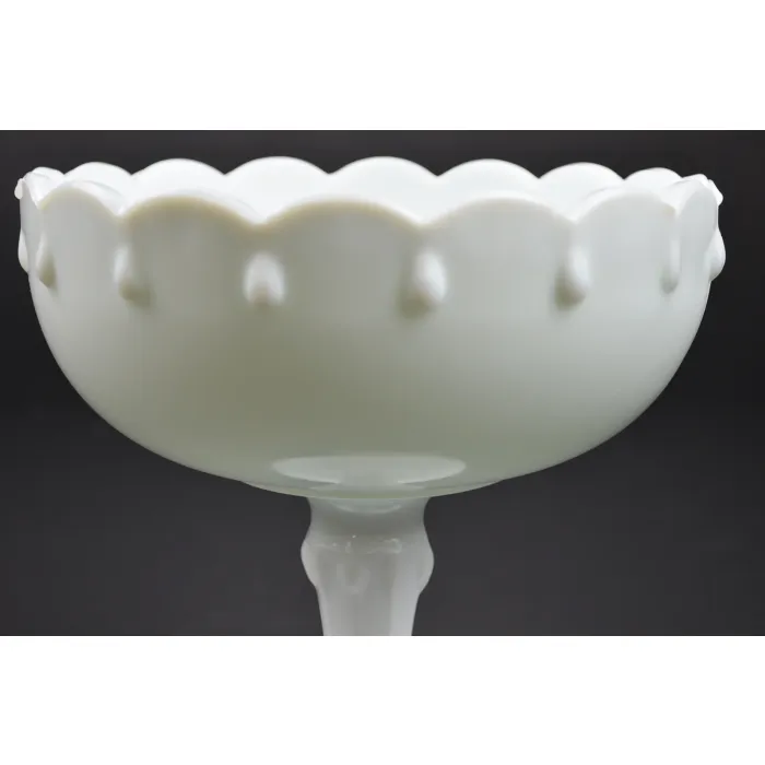 Indiana Glass - Teardrop Milk Glass Pattern - Compote Style Planter
