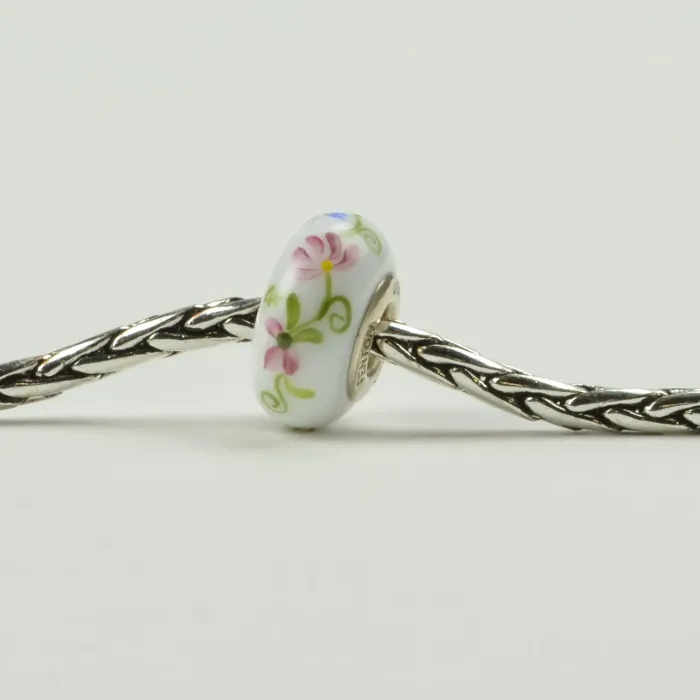 Fenton Art Glass Artisan Crafted Bead - Grandma - Sterling Silver Lined