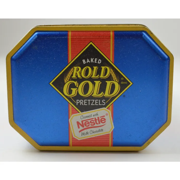 Baked Rold Gold Pretzels Covered With Nestle Milk Chocolate 12 Oz Tin - 10" Tall