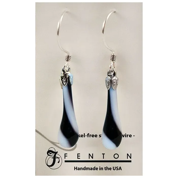 Fenton Art Glass - Teardrop Glass Earrings - Spectators - Handcrafted