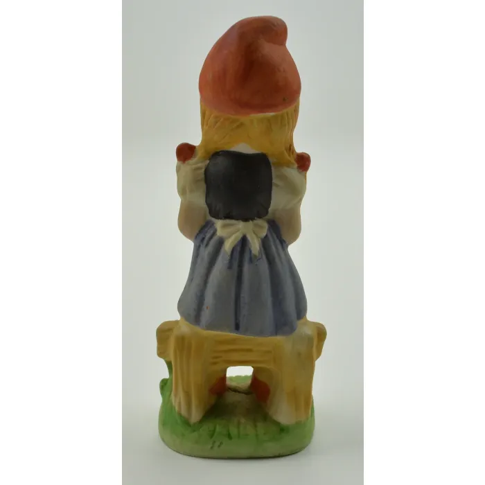 Little Girl With Pigtails Holding Birds Ceramic Figurine - 6.5" Tall