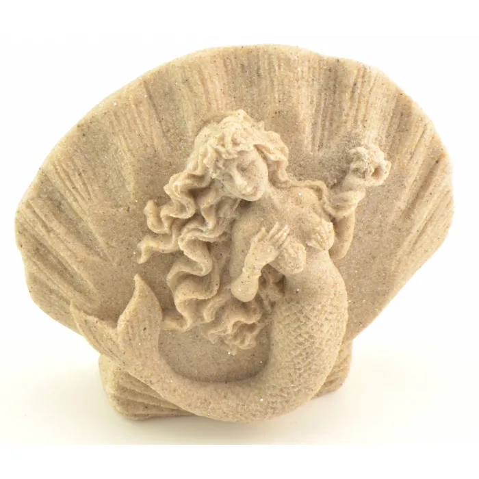 SAND-DECO Sand Sculpture Figurine - Mermaid - 4" Tall