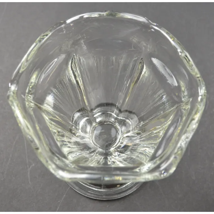 Clear Glass Scalloped Sherbet - 4" Tall