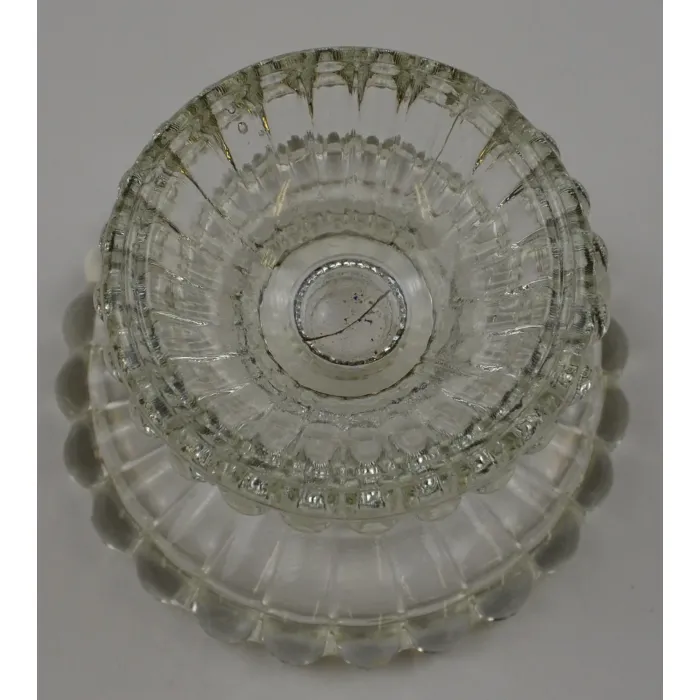 Clear Glass Fluted Single Candlestick Holder - 2.375" Tall