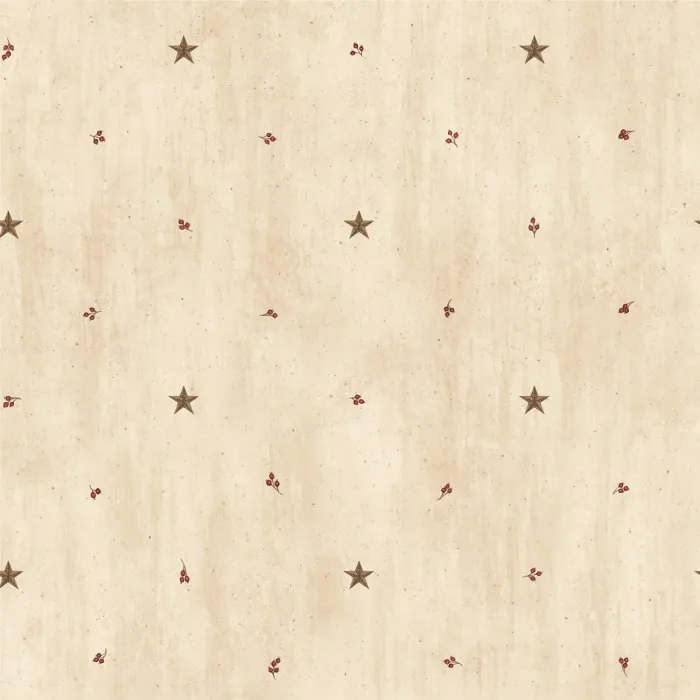 Marge Wheat Star Sprigs Toss Wallpaper Sidewall Chesapeake BBC09068