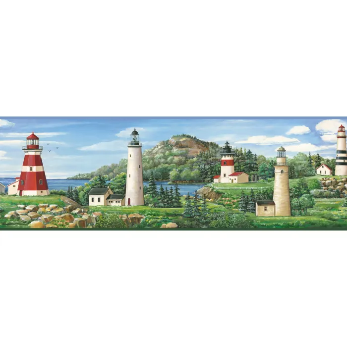 Gilead Green Lake Lighthouse Portrait Wallpaper Border Chesapeake BBC46081B