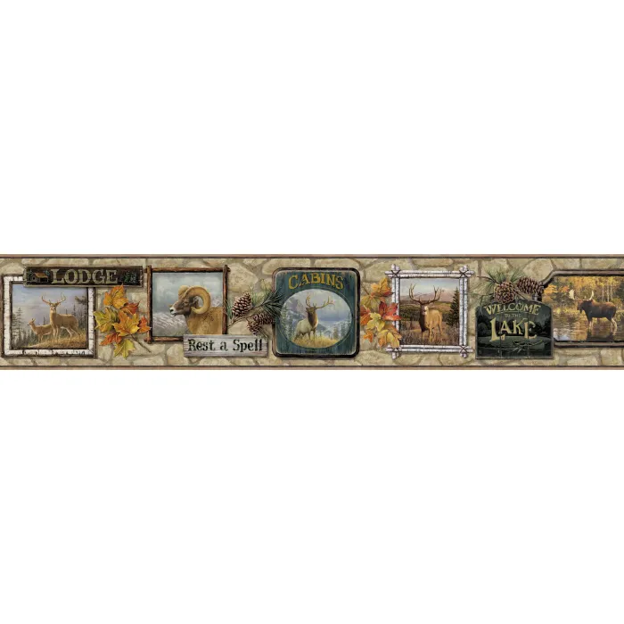 John Stone Signage Trail Wallpaper Border Chesapeake BBC48563B