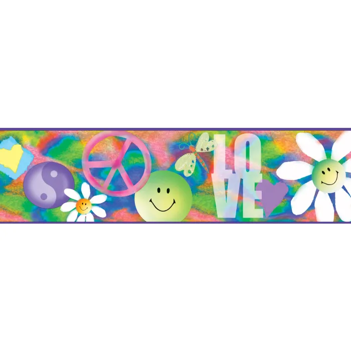 Garcia Pink Happiness Busy Toss Wallpaper Border Chesapeake BBC92331B